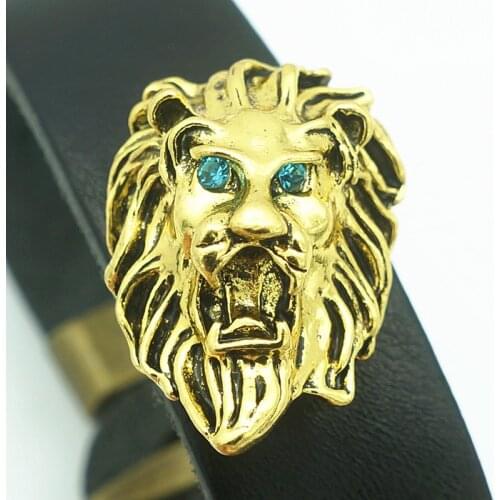 Fashion beauty angry Golden Lion 30MM metal snap buttons fit DIY 18mm snap jewelry wholesale KZ3275