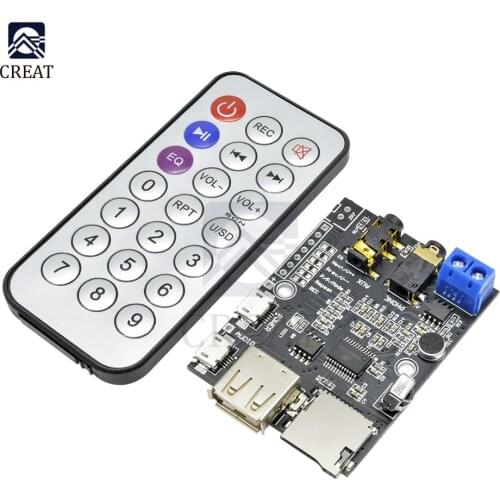 MP3 WMA WAV Decoder Module Micro USB 5V 2W Amplifier Board TF Card U Disk Audio AUX with IR Remote Controller