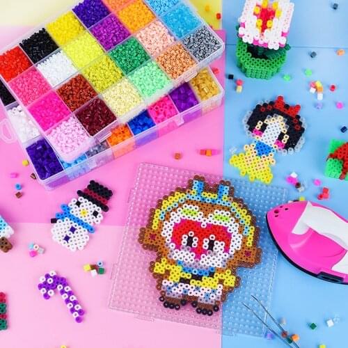Perler Toy Kit 5mm/2.6mm Hama beads 3D Puzzle DIY Toy Kids Creative Handmade Craft Toy Gift 72 colors 39000pcs