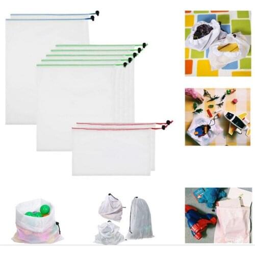 New Kitchen Useful Reusable Mesh Produce Bag Eco Friendly Bags For Grocery Shopping Fruit Vegetable Toys Storage Bags