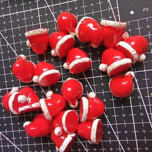 1pcs resin solid Christmas hat cartoon 15mm fairy garden gnome moss terrarium decor crafts bonsai home DIY A105-14