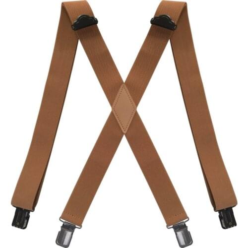 Brown Mens suspenders New 4 Clip Suspenders man for Pants Casual mens Trouser Suspenders Fashion Adjustable Womens Braces