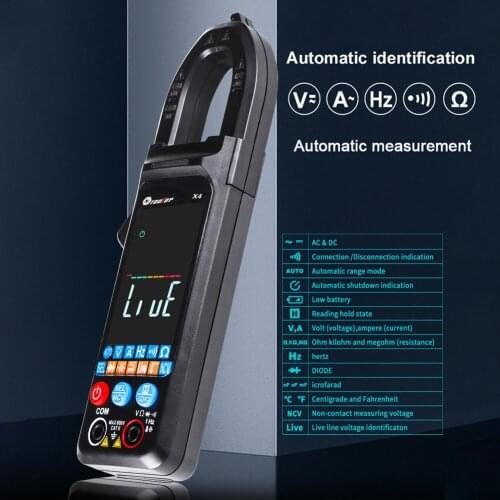 Handheld Portable Clamp Meter LCD Large Screen Clamp Meter 6000 Counts High Precision NCV AC Voltage Current Tester