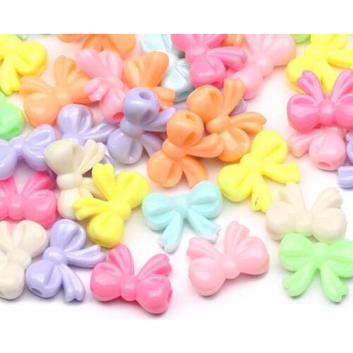 Mixed Candy Color Butterfly Knot Acrylic Beads Loose Spacer Beads For Jewelry Making DIY Handmade Bracelet Necklace Accessories