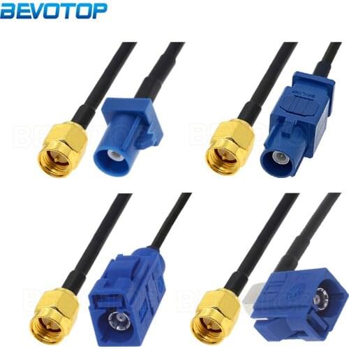 Blue Fakra C Male/ Female to SMA Male Plug RG174 Cable Car GPS Navigation Antenna Extension Cord RF Coaxial Pigtail Adapter