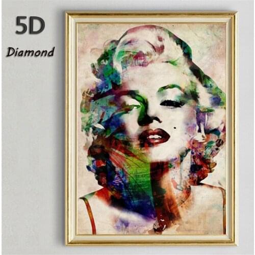 Modern 5D DIY Diamond Painting Drill Round Home Decoration Abstract Marilyn Monroe Wall Picture Cross Stitch Embroidery