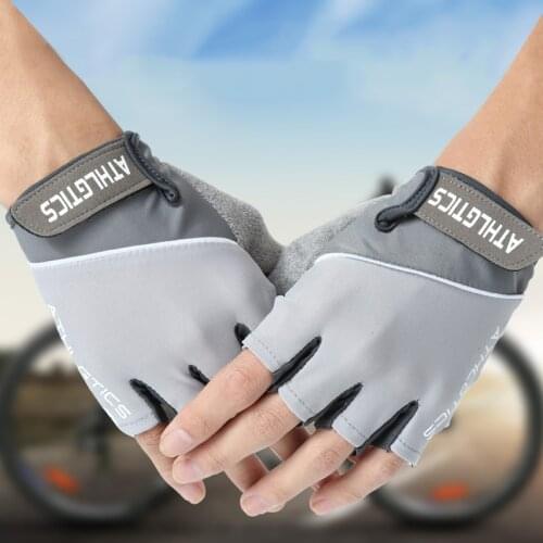 Bicycle Half-Finger Gloves Outdoor Fishing Cycling Gloves Non-Slip Shockproof Breathable Sunscreen Ice Silk Thin Gloves XA40TQ