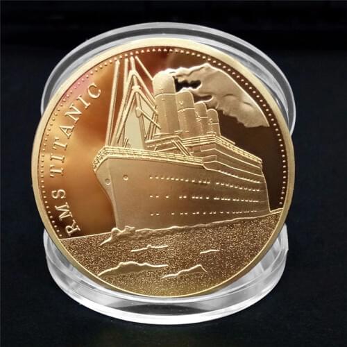 1Pcs Titanic Ship Commemorative Coin Titanic Incident Collect BTC Bitcoin Arts Gifts Home Decoration 9Styles