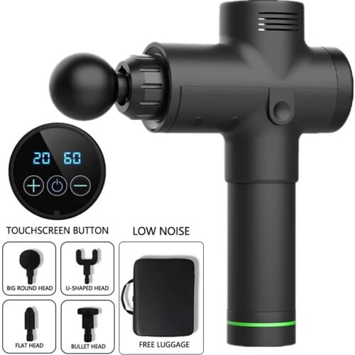 LCD Display Massage Gun Deep Muscle Body Massager Muscle Pain Relief Neck Massage Exercising Relaxation Electric Massager Gun