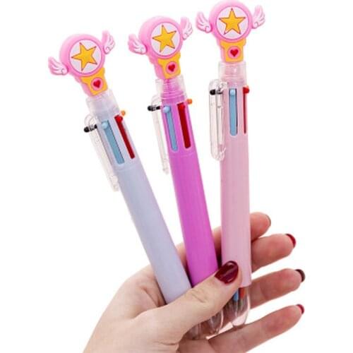 1pcs Unicorn 6 Color Ballpoint Pen Stationery Flamingo Cartoon Cute Pens Student Kawaii Pen Cute Gel Pens Kawaii School Supplies