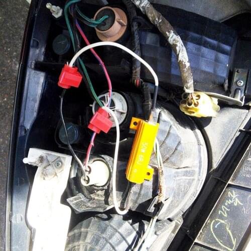 4Pcs 6ohm 8ohm 10ohm 50W Load Resistors Fix LED Bulb Fast Hyper Flash Turn Signal Light Fast Flash for 3157 7443