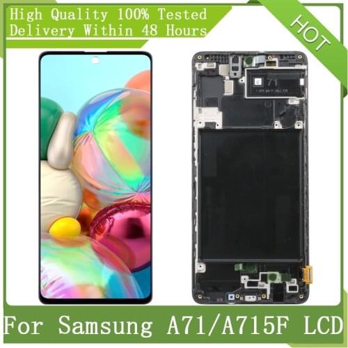 6.7” Super AMOLED For SAMSUNG A71 A715 A715F A715FD A715F/DS With Frame LCD Display Touch Screen Digitizer Assembly Replacement