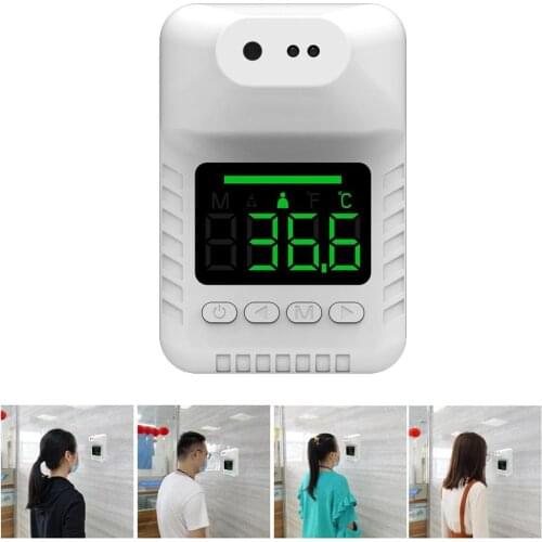 K3X Non-contact Infrared Thermometer Digital Forehead Temperature Sensor Laser Gun with Fever Alarm Wall Mounted Thermometer