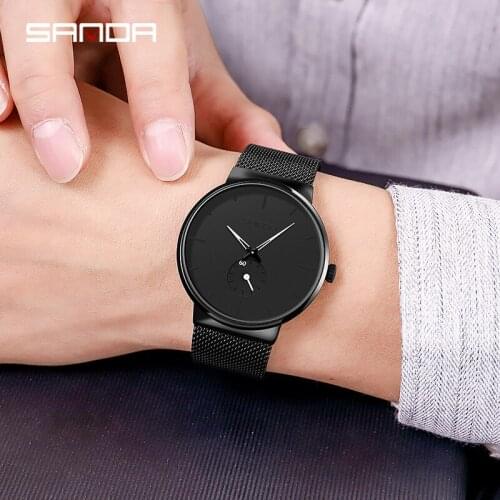 BASID Gentleman Quartz Watch For Men Top Brand Luxury Casual Slim Mesh Steel Waterproof Sport Wristwatch Hot Sale Drop Shipping