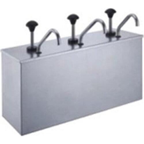 3 Bucket Sauce Dispenser Pump Squeeze Condiment Dispensing Stainless Steel