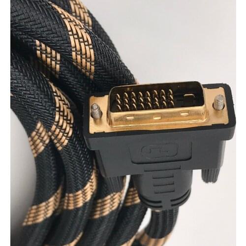 DVI 24+1 Dual Link Cable Gold Plated Male-Male Compatible DVI 24+5 Copper Cable Support 3D With Two Ferrite Cores 3m 5m 10m