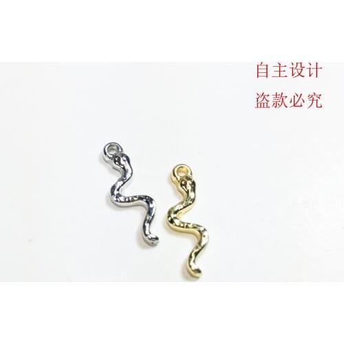 Eruifa 20pcs 16mm Tiny Snake Nickle and Lead free Zinc alloy Jewelry DIY Charms Pendant Necklace, earring Bracelet 2 Colors