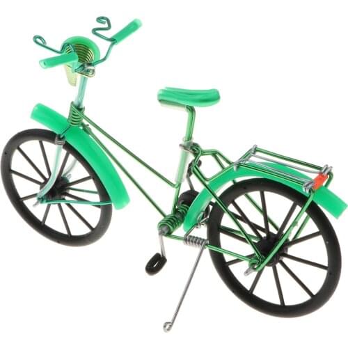8 Colors Handmade Mini Bicycle Model with Hook-on Basket Home Decor Crafts 1:10