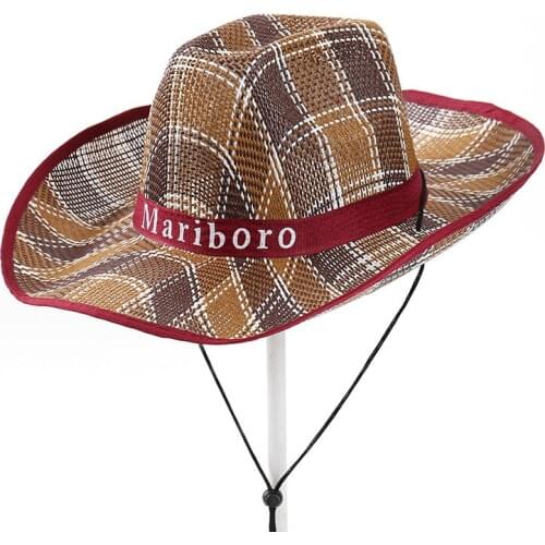 Men Cowboy Hat Fashion Western Big Straw Hat Solid Tourist Cap Outdoor Wide Brim Jazz Caps Gentleman Curling Visor Sun Hats
