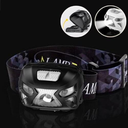 Powerful Mini Headlamp Headlight For Outdoor Camping Fishing 3 Modes Rechargeable With USB Motion Sensor Head Torch Lamp