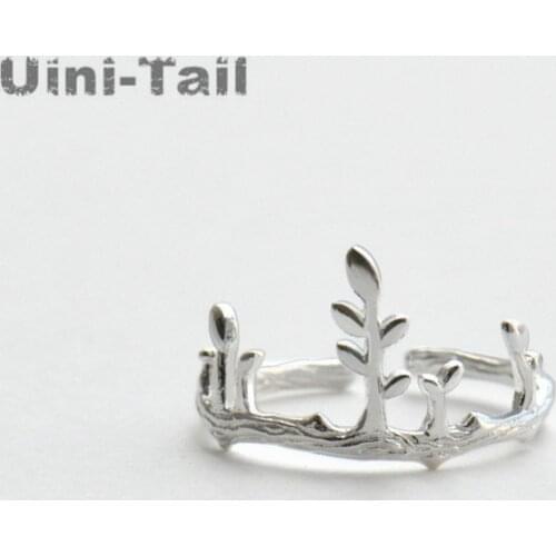 Uini-Tail 2017 hot new 925 sterling silver simple twig open ring female Chinese style original design fashion trend jewelry