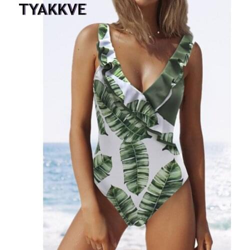 2020 New Sexy Swimwear Women Vintage One Piece Swimsuit Push Up Ruffle Bathing Suit Plus Size Monokini XXL Beach Bodysuit Female