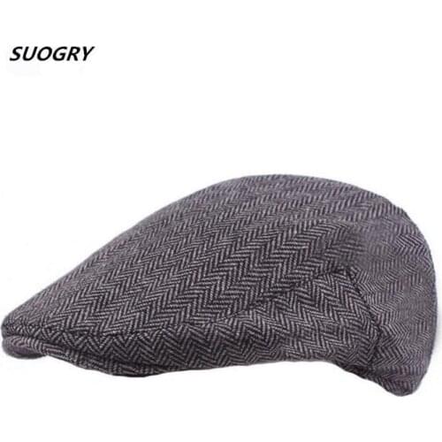 SUOGRY New Brand Women Men Beret Caps Vintage Striped Cabbie Flat Ivy Newsboy Caps For Men Dad Hats Spring Autumn Winter Berets