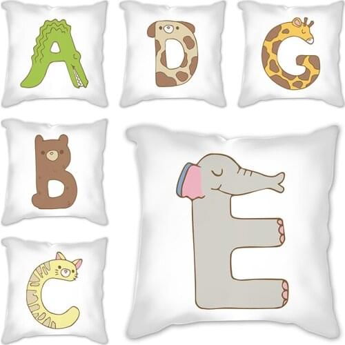 New Simple Letter Cushion Cover 26 Letter English Cushion Cover Child Name Combination Letter Home Bedroom Hotel Cushion Cover