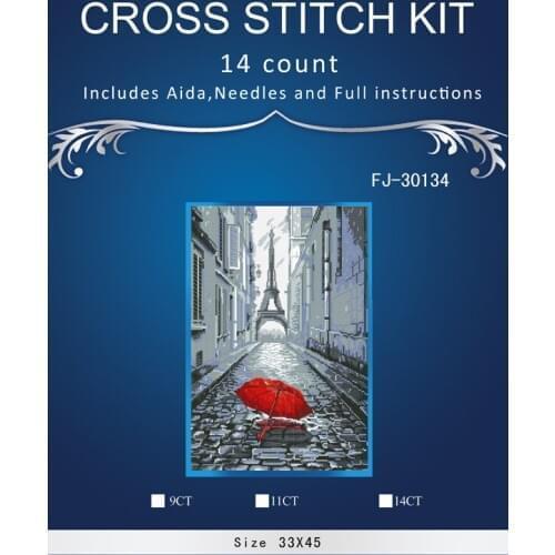 Oneroom 6th Romantic Paris Crafts Counted Cross Stitch Patterns Kits 11CT Printed On Canvas Painting DIY Needlework Home Decor