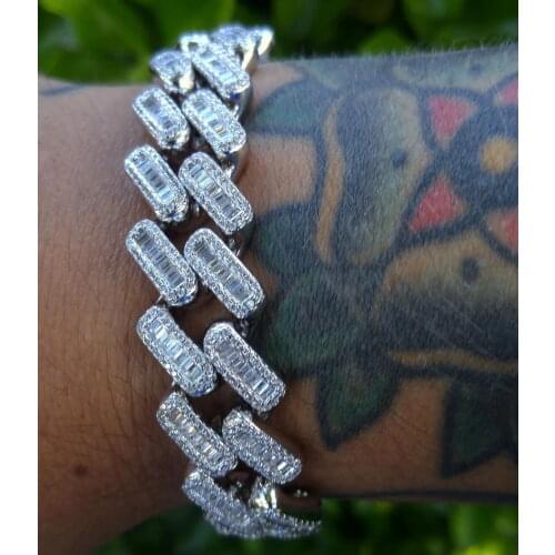 Wholesale Hip Pop Mens Cuban Link Chain Bracelet Punk wide miami chain boy Man Wristband Bracelets Bangle Fashion Jewelry