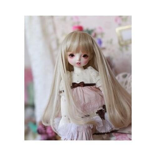 BJD doll wig is suitable for 1/3 1/4 tea gold and black 2 color pear curl long hair big wave high temperature silk doll accessor