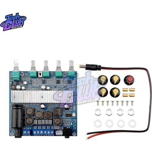 100W+2*50W Bluetooth 5.0 TPA3116D2 Audio HIFI Power Subwoofer Amplifier Board TPA3116 AUX Audio Stereo Equalizer DC 12V-24V