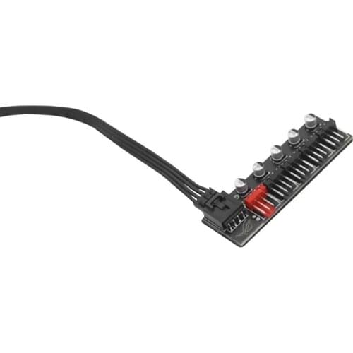 5 Port PC Fan Hub Splitter Speed Controller Adapter for 4 Pin PWM Cooler Cooling