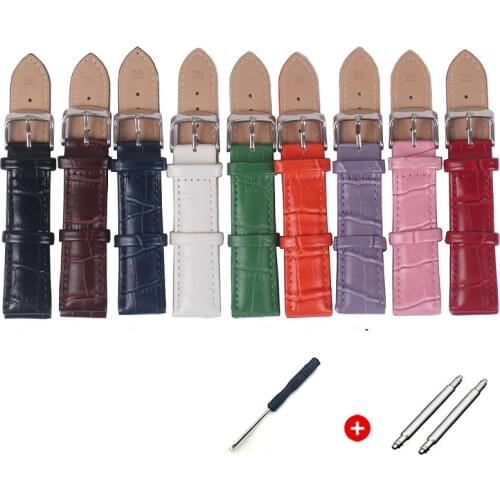 Black Watch Bands Strap Watchband Leather Men Women Genuine 12mm 14mm 16mm 18mm 20mm 22mm Watch Strap Watch Belt