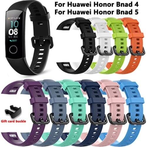 New Colorful Silicone Soft Sports Wristbands For Huawei Band 5 4 Replacement Bracelet Strap For Honor Band 4 5 Watch Accessories
