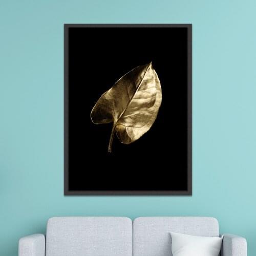 Luxury Gold Abstract Leaf Poster Home Decor Golden plant Poster and Print For Living Room Decoration Pictures Modern Minimalism