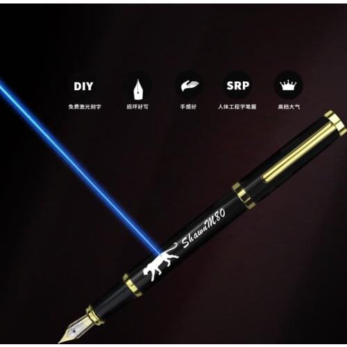 Business ink pen metal fountain pens free logo name engraving student office school supplies kids customized gift free shipping