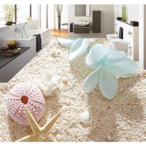 Floor wallpaper 3d for bathrooms beach Custom Photo self-adhesive 3D floor PVC waterproof floor Home Decoration