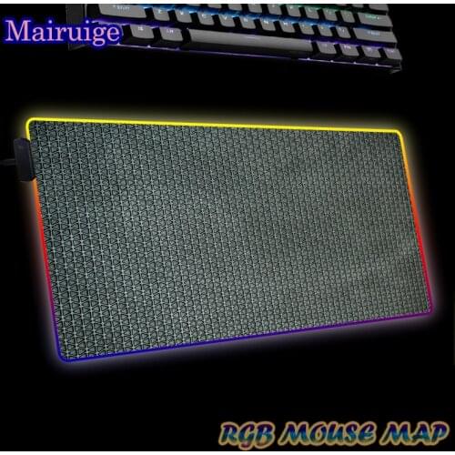 Grey Texture RGB Soft Large Gaming Mouse Pad Oversize Glowing Led Extended Mousepad Rubber Base Computer Keyboard Pad Mat XXL