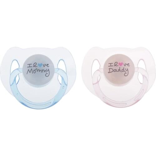 2pcs Cute Dummy Magnetic Pacifier for Reborn Baby Supplies Pink & Blue