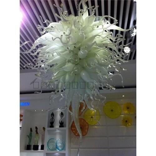 Style Well Designed Energy Saving LED Crystal Blown Glass Pretty White Pop Ceiling Chandelier