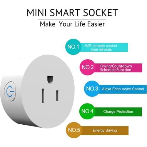 TUYA Smart Wifi Plug Energy Monitoring Plugs Outlets Works with Home Life App Remote Schedule and Timer No Hub Required Plugs