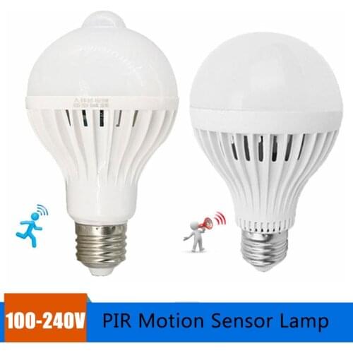 E27 Smart LED Bulb 100-240V PIR Motion Sensor Lamp 5W 7W 9W PIR Infrared Body Sound Light For Stair Garage Corridor