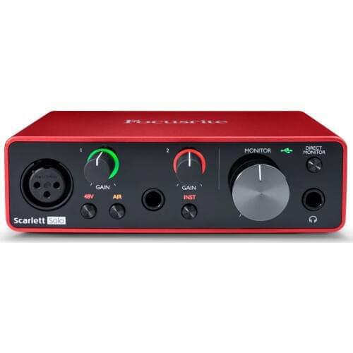 Focusrite Scarlett Solo (3rd gen) USB Audio Interface with Microphone Preamp External Sound card for Guitar and microphone