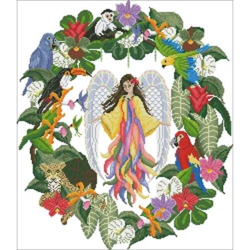 Forest angel patterns Counted Cross Stitch 11CT 14CT 18CT DIY Chinese Cross Stitch Kits Embroidery Needlework Sets