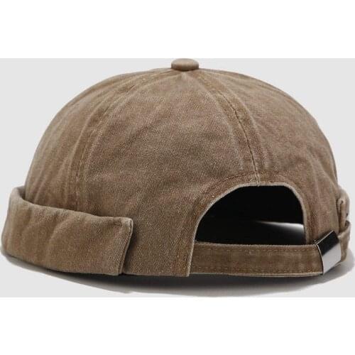 LDSLYJR Vintage Docker Cap Brimless Hat Breathable Beanie Hats Cotton Adjustable Solid Color Landlord Sailor Cap Men and Women 5