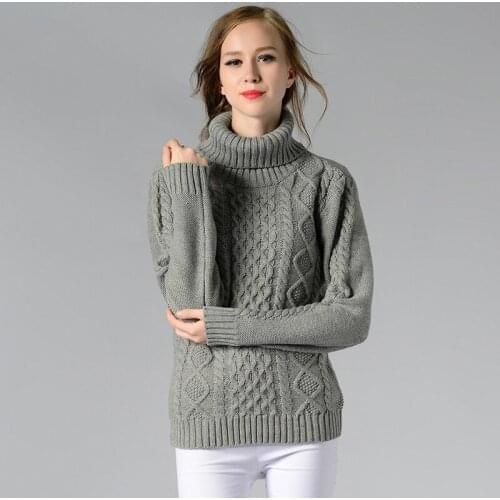 AECU Turtleneck Sweater Women Knitted Pullovers Long Sleeve Jumper Pull Femme High Elasticity Soft Female Pullovers Sweater