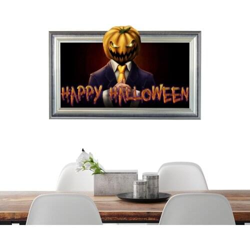 1PCS X Halloween Pumpkin & Gentleman Pattern Home Decoration Wall DIY Removable Sticker Bar Decor 37" x 22.8"
