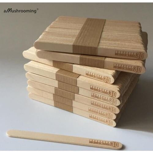 100pcs Birchwood Ice Cream Sticks Biodegradable Popsicle Cakesicle Sticks Custom Engraved DIY Craft Cake Stick with Logo or Text