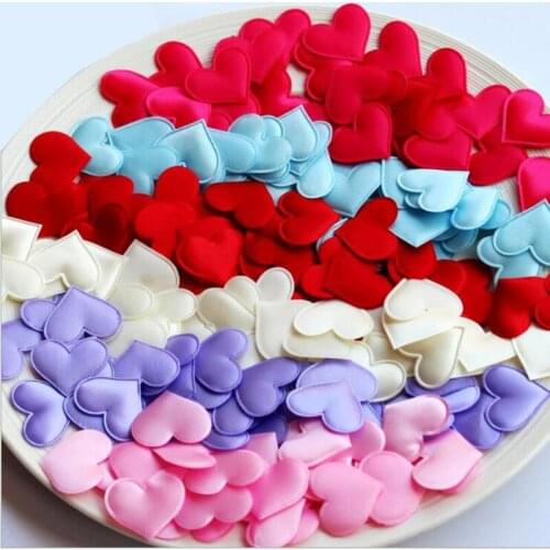 100pcs Fabric Heart dia 3.2x3.2cm Wedding Party Confetti Table Decoration birthday party Decorative Supplies